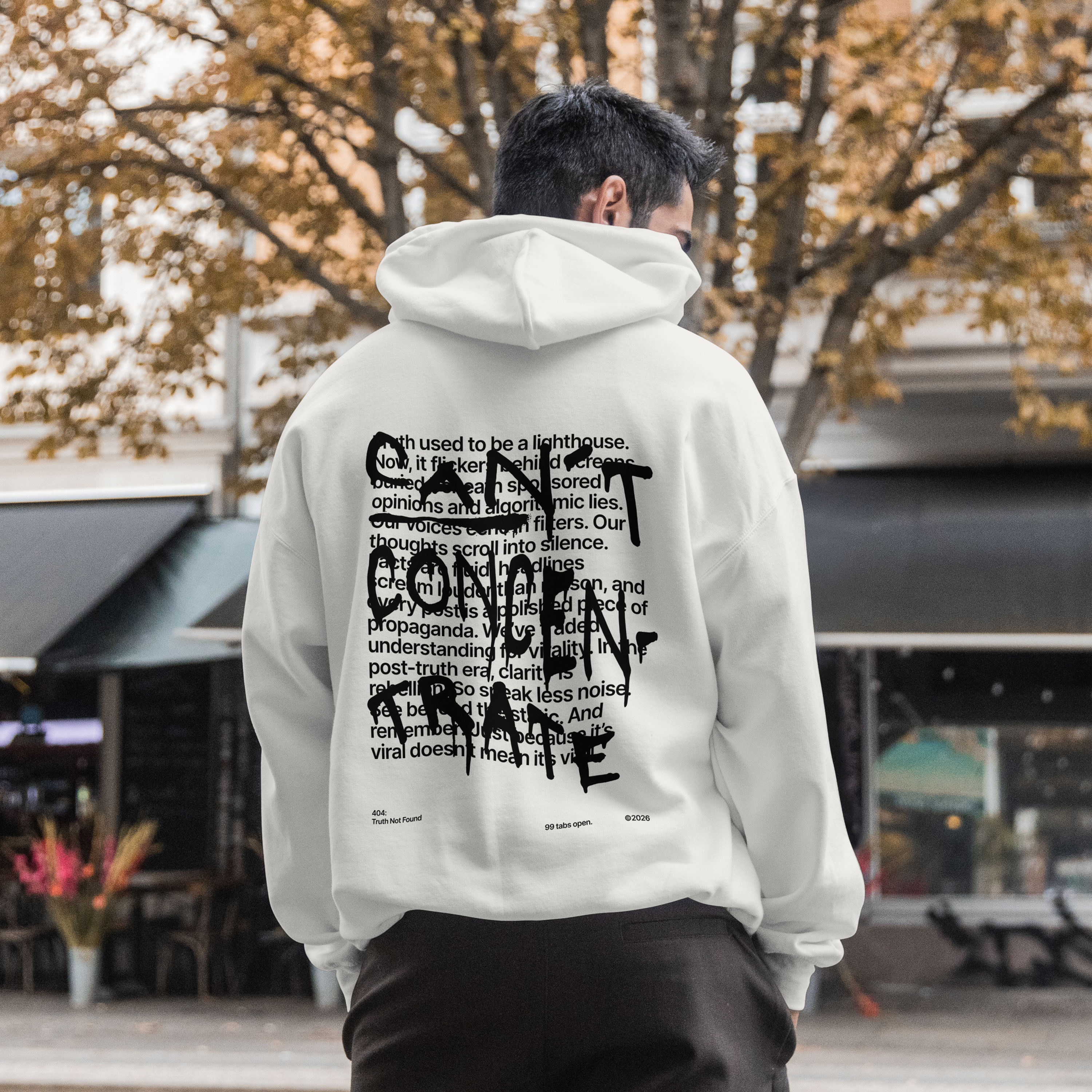 CAN´T CONCENTRATE Oversized Hoodie
